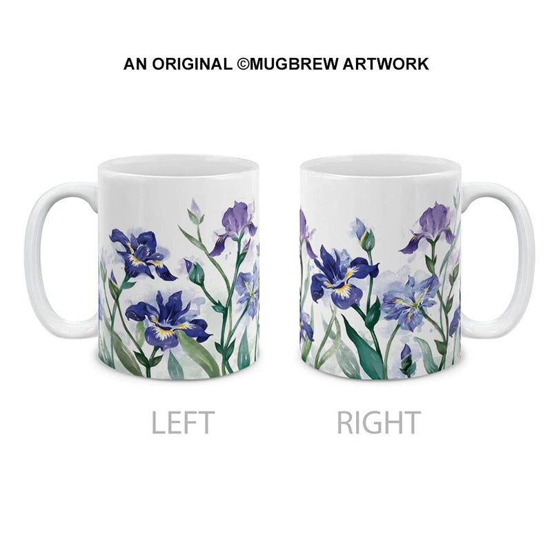 MUGBREW 11 OZ Coffee Mug Flowers Plants Garden Variety Designs, Irises Flowers - Image 2